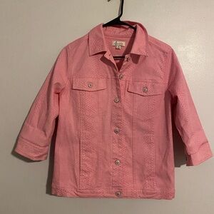 D&Co Denim & Company XS denim pink jacket